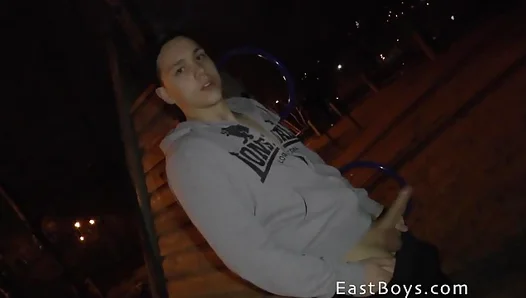 Mickey Rush Gives Handjob in Nighttime Prague