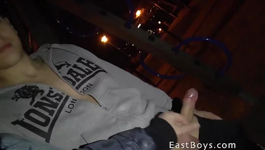 Public Handjob Action in Prague