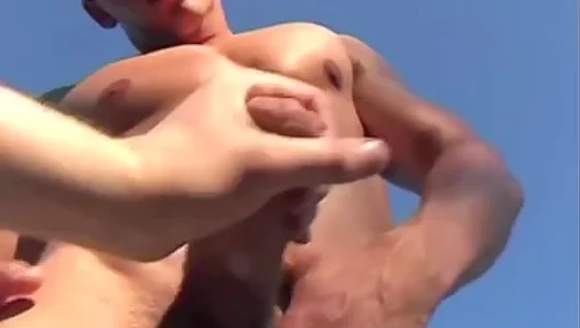 Monster Cock Gets Hot Handjob Outdoors