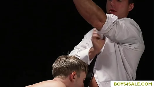 Fucking this newly bought Twink 18+ in club and fuck