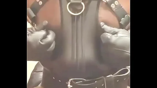 BBC Latex Tight Tit Exposing Singlet Nipple Play Edging Cum