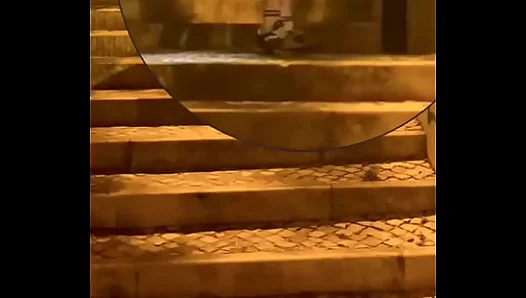 Guy caught peeing in the street