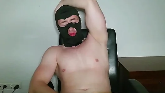 Dominant Masked Daddy Dirty Talking While Stroking