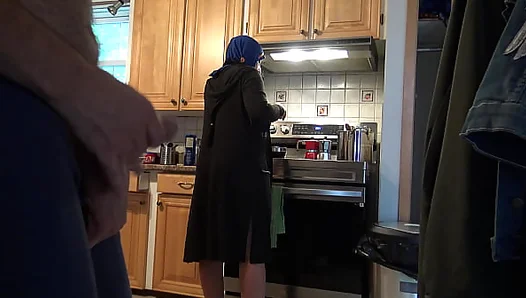 OH MY GOD!!! I almost got caught flashing my big dick in front of my Pakistani stepmother