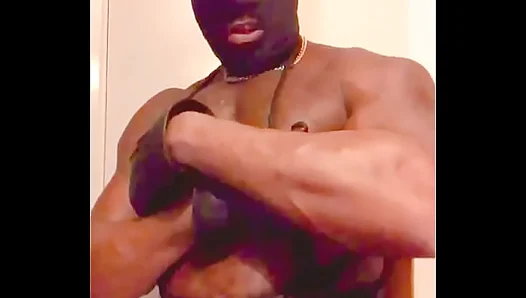 Latex Geared Smoke Hooded BBC Porn Edging