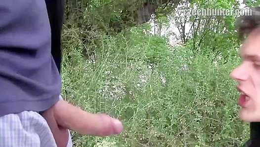 Outdoors Action ~ Hot Brunette Pretty Boy Gets Fucked by Czech Hunter