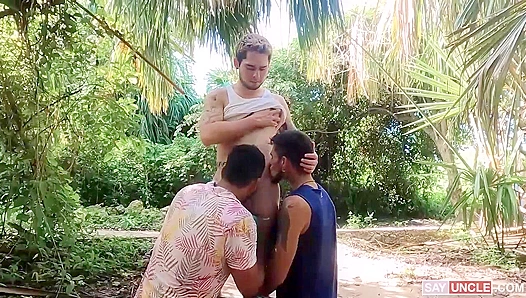 Latino Hotties Reward Each Other in a Steamy Threesome - Latin Leche