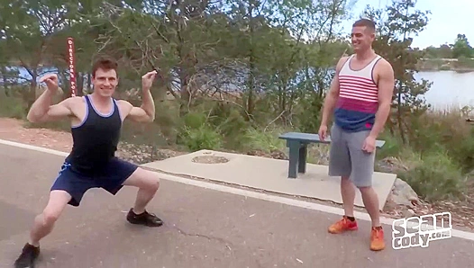 Muscular Hotties Robert & Curtis Sweat It Out Before Hot Indoor Sex