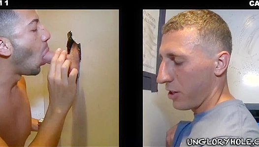 Cherry Lane Sucks Mario Costa Through a Glory Hole