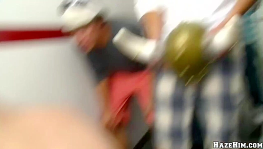 Hardcore Hallway Fuck ~ Dominant Dude Hazes His Submissive Stud