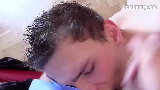 Debt Dandy ~ Brunette Babe Licks Dick & Worships Balls