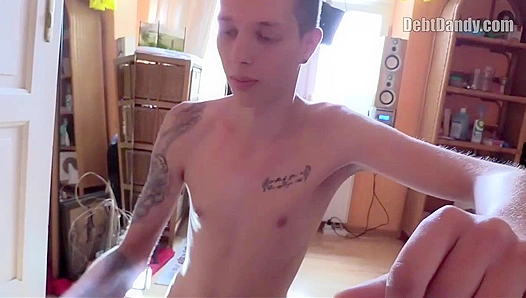Gaunt Gay Guy with Tight Ass Fucked in POV - Debt Dandy