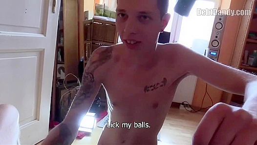 Gaunt Gay Guy with Tight Ass Fucked in POV - Debt Dandy