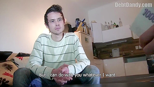 Indebted Hottie Takes a Huge Load on His Face - Debt Dandy