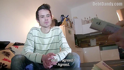 Indebted Hottie Takes a Huge Load on His Face - Debt Dandy