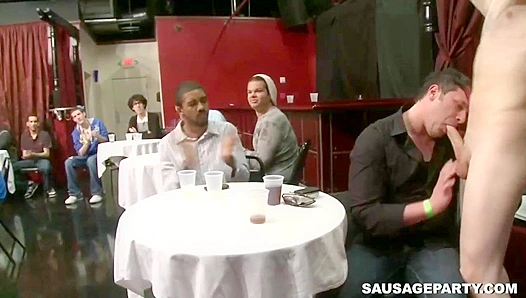 Horny Amateur Dudes Get Wild ~ Gay Stripper Blowjob Madness