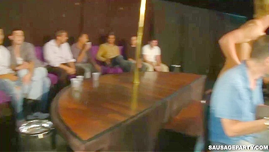 Hard Dick Dudes Greedily Play with Stripper's Sausage Delights