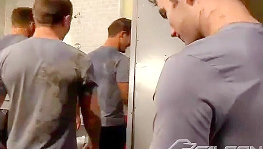 Tristan Jaxx Rears Ryan Wade in the Locker Room with Jackson Wild - Falcon Studio