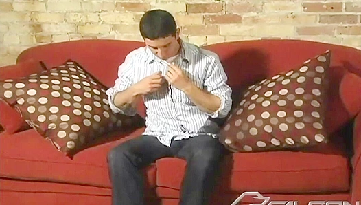 Landon Flexes His Massive Dick and Plays with a Toy