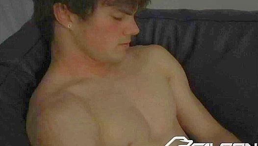 Angel-faced Caleb Strokes His Perfect Cock - Falcon Studios