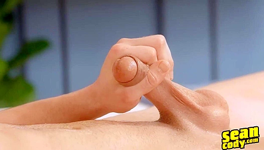 Cute Guy James in Sexy Glasses Blows Huge Load - Sean Cody