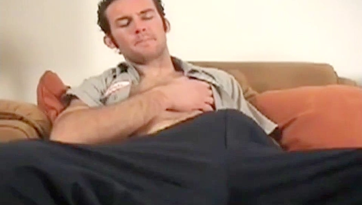 Arron's Toy Tempts His Tight Hole ~ Mature Couch Play