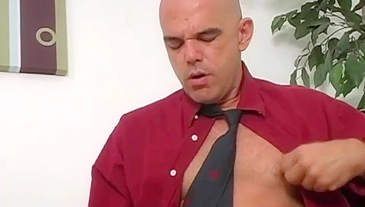 Jesus' Secret Pleasure ~ Office Hottie Jacks Off on the Bed - Men Over 30