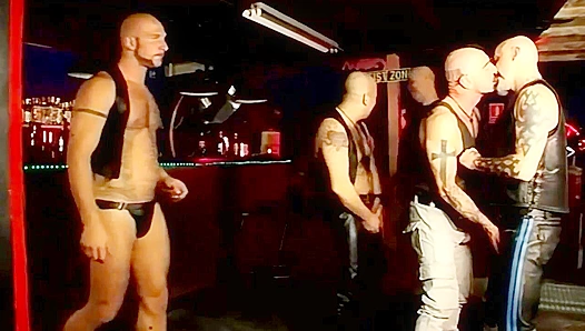 Leather Daddies Take Over ~ Amateur Gay Bar Foreplay & More
