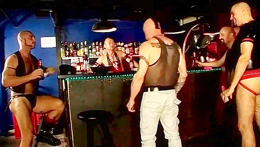 Leather Daddies Take Over ~ Amateur Gay Bar Foreplay & More