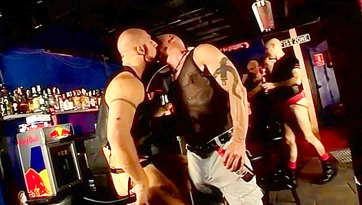 Leather Daddies Take Over ~ Amateur Gay Bar Foreplay & More