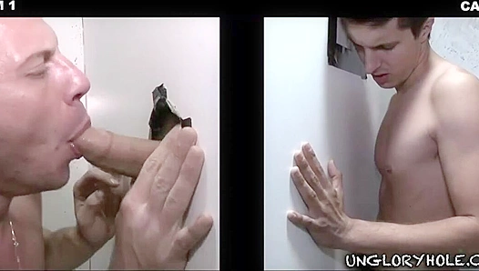 Straight Dude Gets Deepthroated by Surprise Gay Guy at Glory Hole