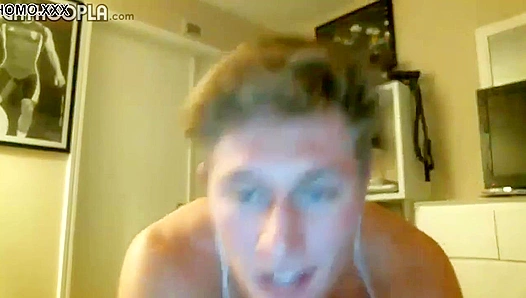 Blonde Cutie Strokes His Sexy Cock in Solo Glory - Gayhoopla