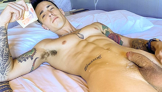 Latin Cutie with Uncut Cock Jerks Off for Cash - Hot Amateur Leche Session