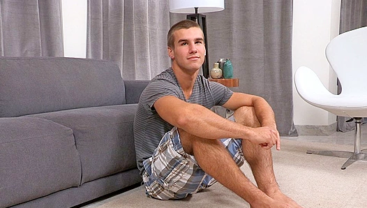 Hairy-Legged Hunk Blasts Off on the Bed - Sean Cody Exclusive