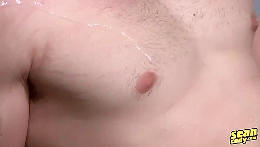 Kneeling Muscle God Jerks His Thick Cock Seductively - Sean Cody