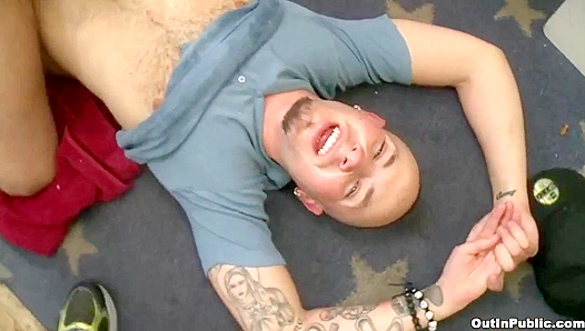 Marxel & Ronnie J. ~ Muscles Clash in Rough Furniture Store Sex - Out In Public