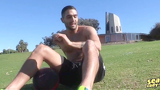 Hairy Hunk Happily Masturbating Solo -Sean Cody