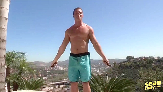 Tattooed Hottie Abraham Cums Hard on the Couch - Sean Cody Exclusive