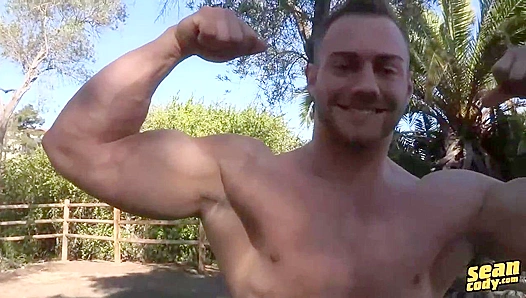 Ripped Stud Strokes His Tiny Cock in the Shower - Sean Cody