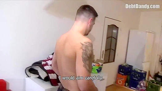 Debt Dandy ~ Uncut Chubby Dude Screams Through Intense POV Anal