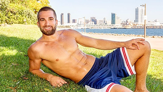 Bearded Beefcake Rhett Strokes His Rock-Hard Cock - Sean Cody