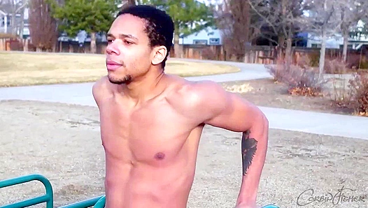 Ebony Hunk Jax Blows Massive Load Live on Cam - CorbinFisher