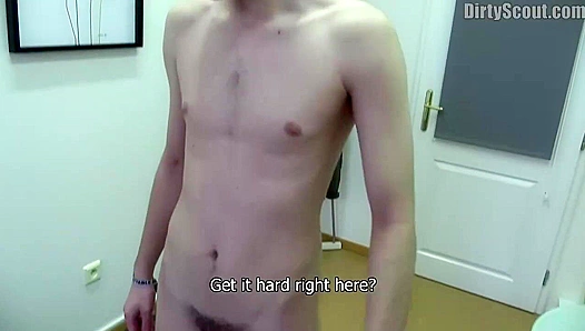 Relaxed Amateur Hottie Strokes His Hard Dick - Dirty Scout Seduction