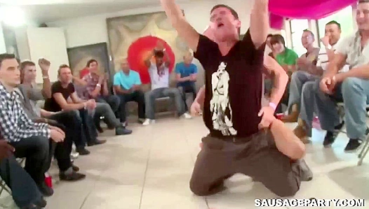 Beefy Dudes Throat-Fuck Party Guests at Sausage Fest