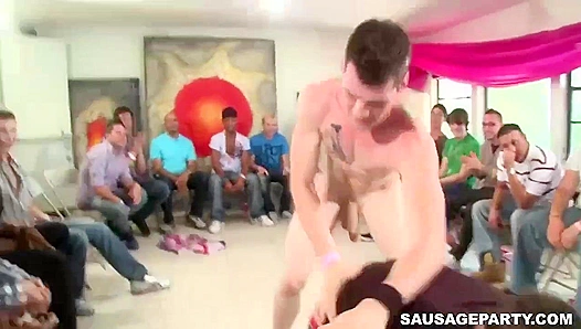 Beefy Dudes Throat-Fuck Party Guests at Sausage Fest