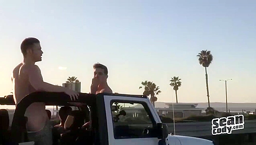 Spring Break Threesome ~ Deacon, Asher, and Brysen Heat Up the Beach - Sean Cody