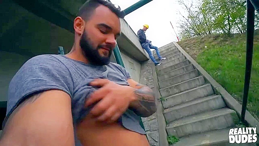 Jerome & Marty ~ Hot European Hunks Fuck Wildly By The Roadside