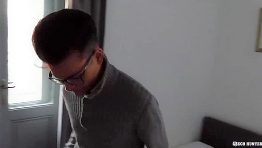 Nerdy Twink in Glasses Bounces Wildly on Cock – Czech Hunter POV