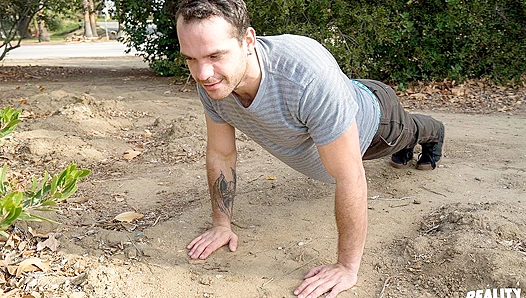 Str8 Hunk Screams as Dick Pounds His Asshole