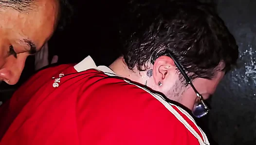 I PUSHED HARD INTO THE NERDS LITTLE ASS IN THE GLORY HOLLE